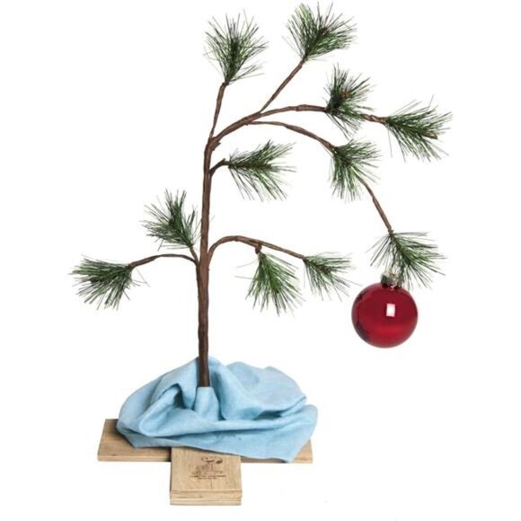 24" Charlie Brown Christmas Tree with Linus's Blanket Holiday Décor, Classi - Picture 1 of 3